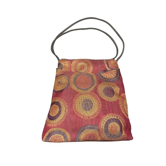 Maruca Spree Bag Jacquard Circle Handmade Orange Abstract Crossbody High Quality - Picture 2 of 9